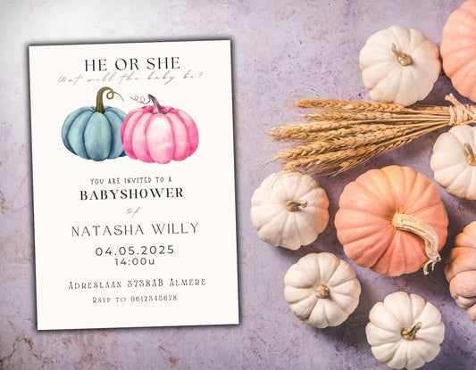 Babyshower Uitnodiging pumpkin