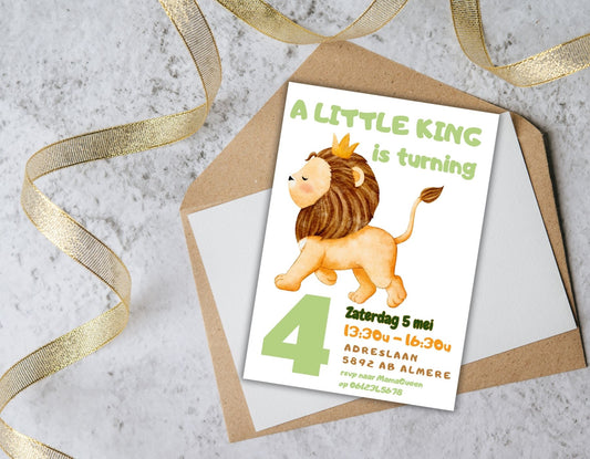 A little king verjaardag uitnodiging