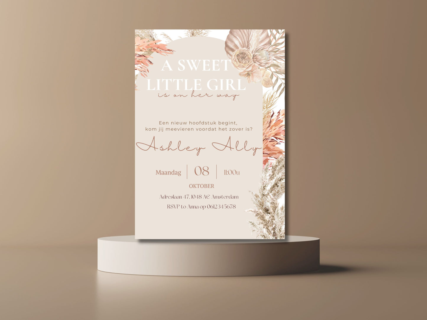 Babyshower uitnodiging Boho Modern
