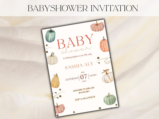 Babyshower Uitnodiging pumpkin