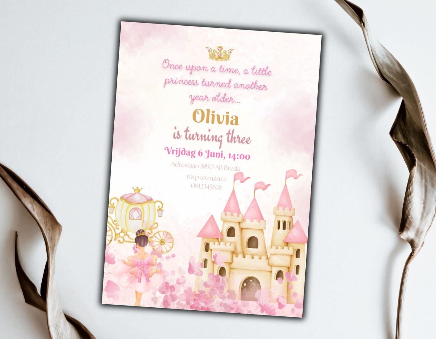 Verjaardags uitnodiging Prinses