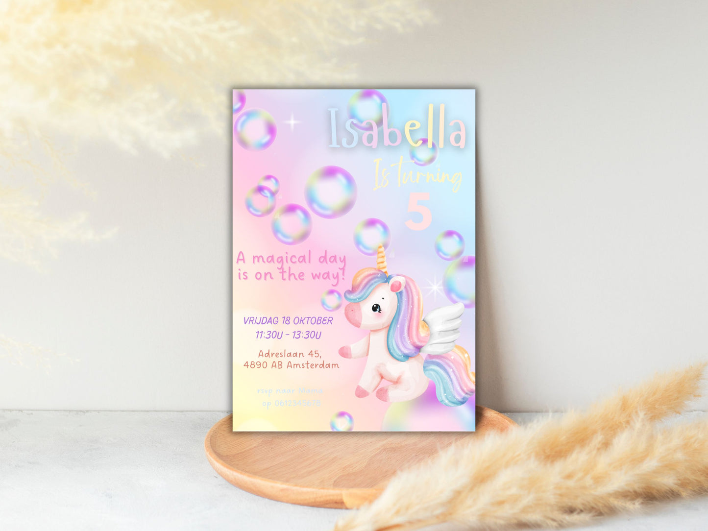 Verjaardags uitnodiging Unicorn