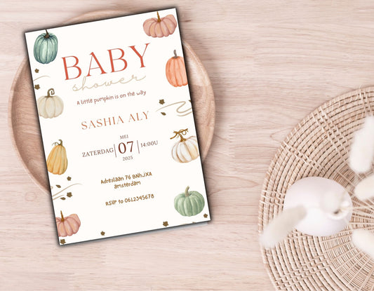 Babyshower Uitnodiging pumpkin