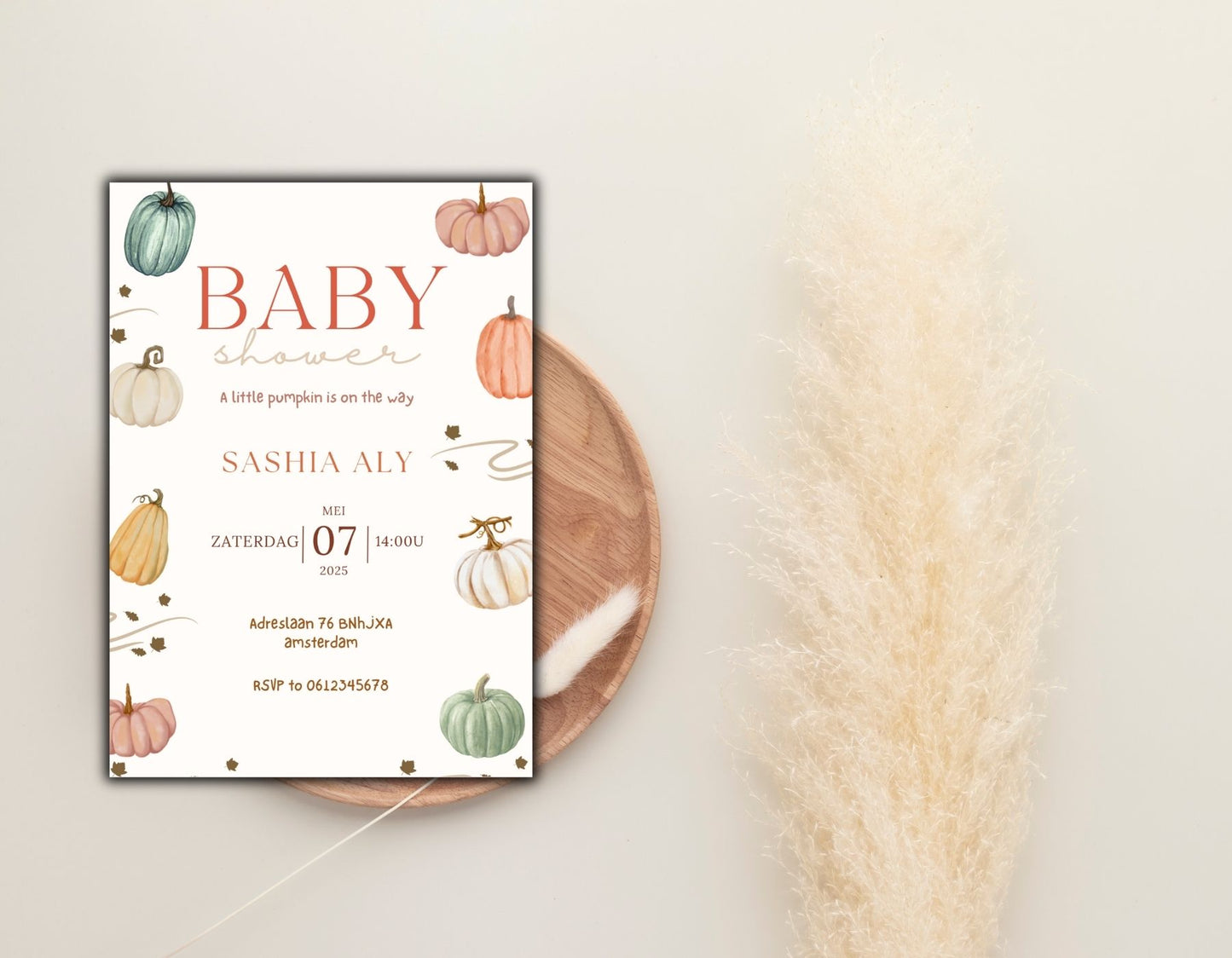 Babyshower Uitnodiging pumpkin