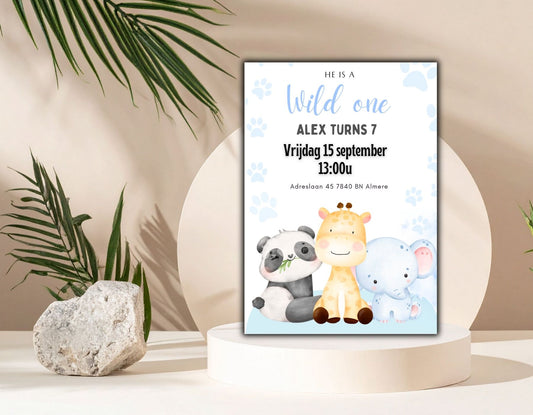 Babyshower Uitnodiging safari