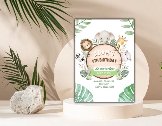 Babyshower Uitnodiging safari