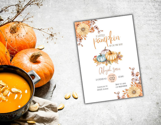 Babyshower Uitnodiging pumpkin