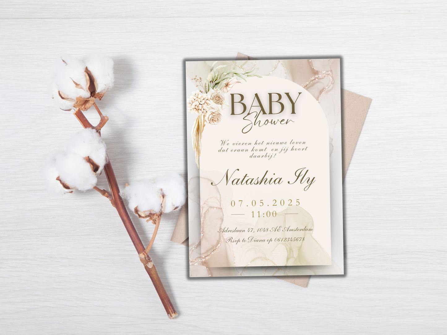 Babyshower uitnodiging