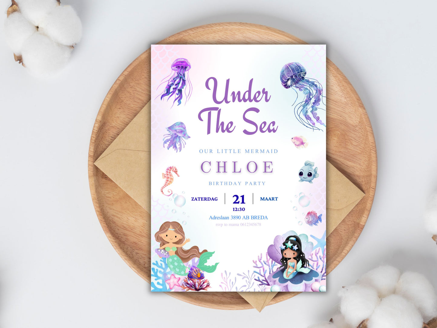 Verjaardags uitnodiging Under the sea