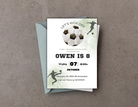 Verjaardag uitnodiging voetbal