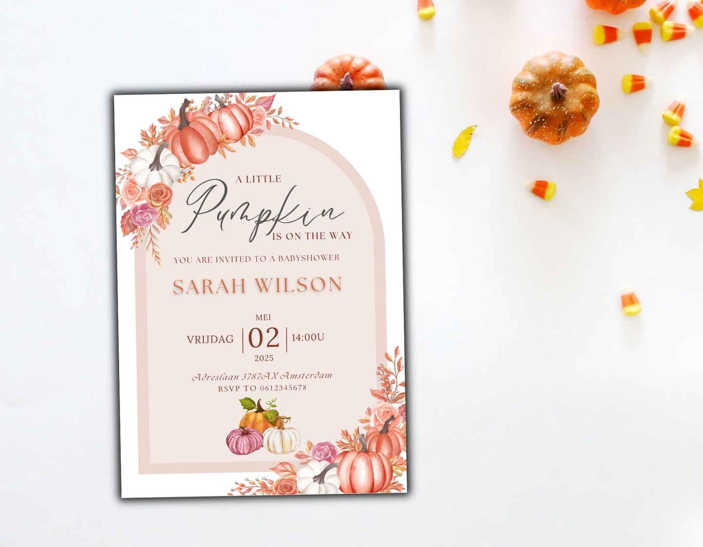 Babyshower Uitnodiging pumpkin