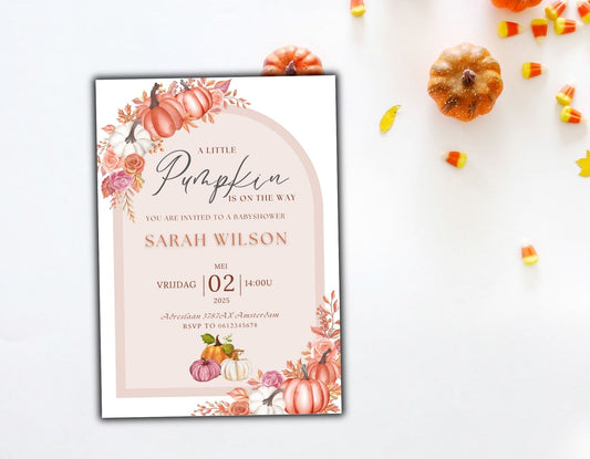 Babyshower Uitnodiging pumpkin