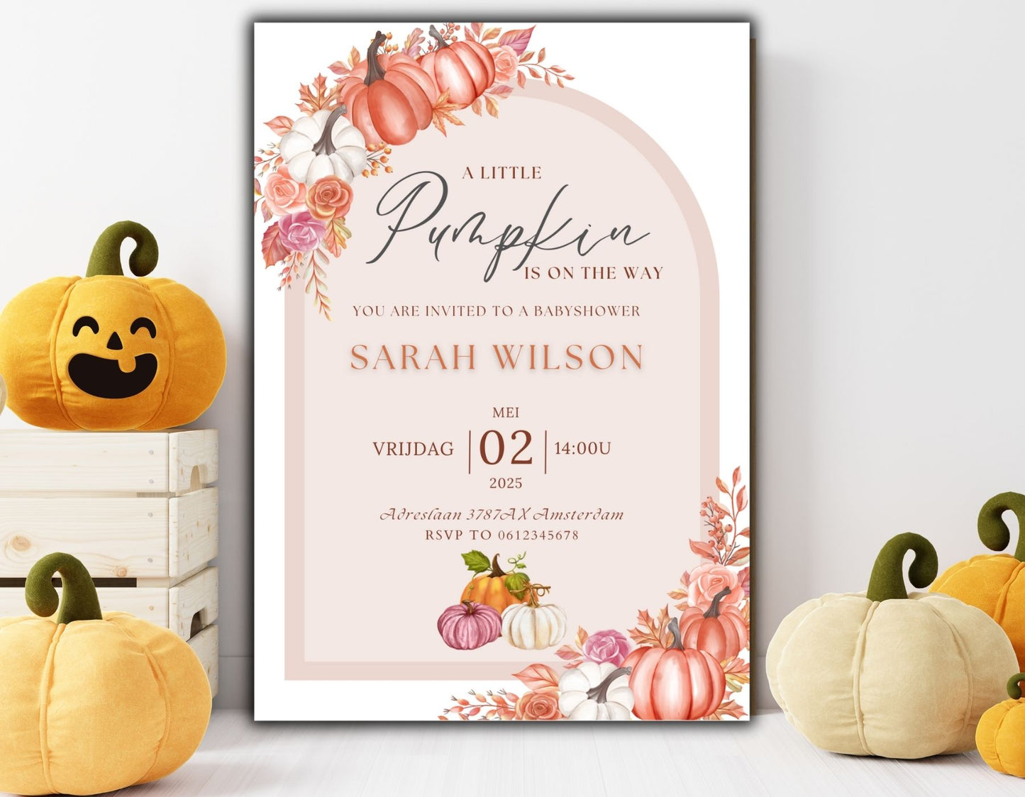 Babyshower Uitnodiging pumpkin