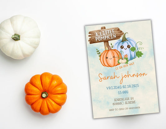 Babyshower Uitnodiging pumpkin